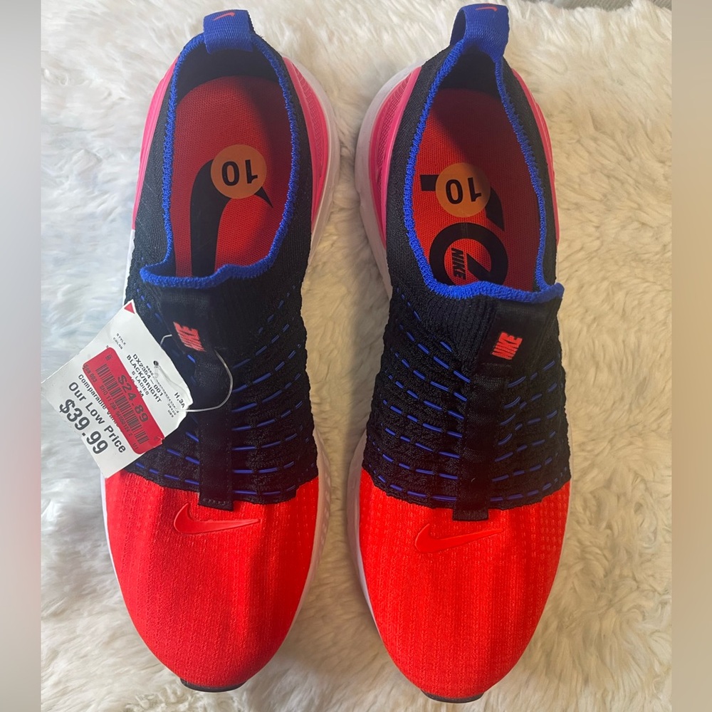 Nike React Phantom Run Flyknit 2 Black Bright Crimson Women’s Size 10 - Picture 4 of 15